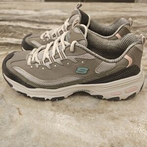 Skechers Gray and Pink Sneakers with Durable‎ Sole